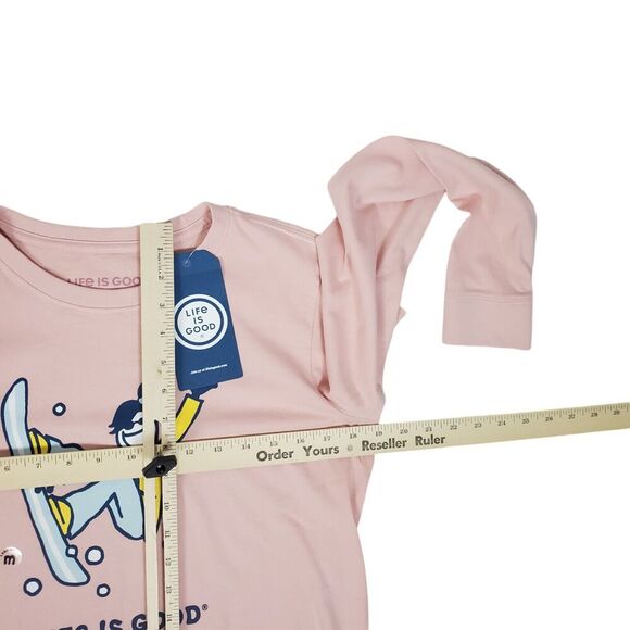 NEW Life is Good Long Sleeve Crusher Tee Shirt Womens M Pink Jackie Snowboard - Picture 11 of 12